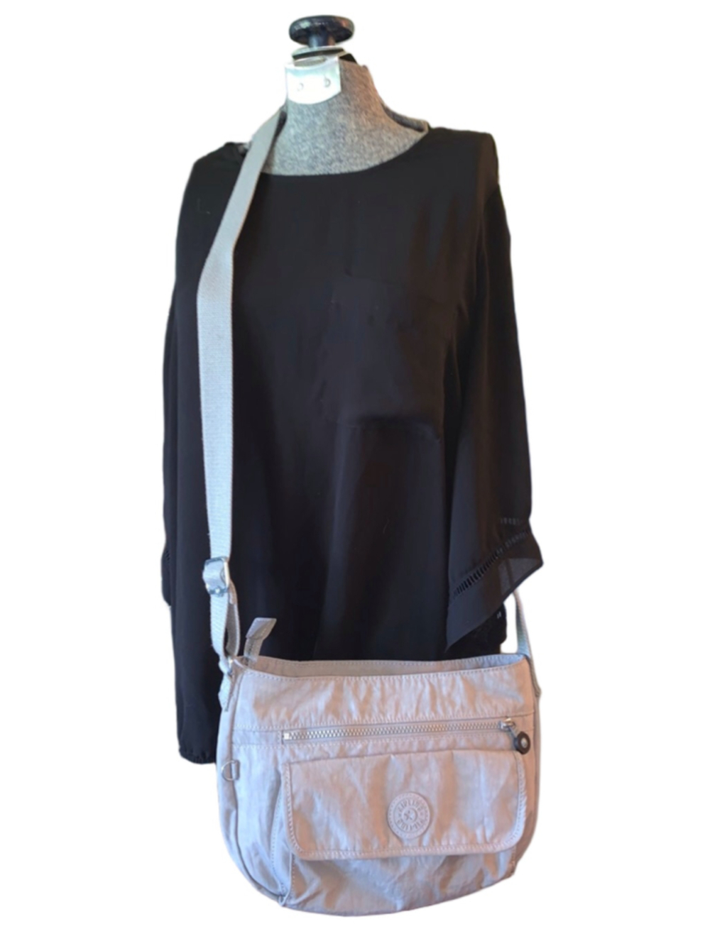 Women's Kipling Gray Nylon Shoulder Bag One Size